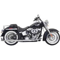 Ligne True-Dual en queue de carpe - Longeur 30" - 2-1/4" - Fishtail sans chicanes - Softail de 2007 à 2017 - Chromé