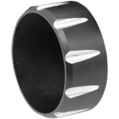END CAP STRAIGHT CUT FOR 3" MUFFLER BLACK W/ CONTRAST FLUTES