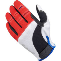 GLOVES MOTO RD/WH/BL XXL