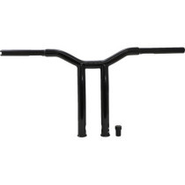 Guidon Burly Dominator Raked - Diamètre 1.25" - Hauteur 12" - Harley Davidson accélérateur électronique (TBW) et câbles - Noir