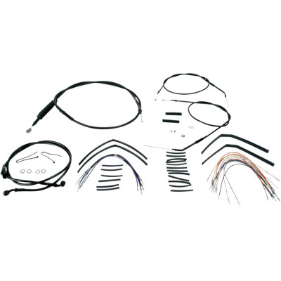 CABLE KIT 14" BLACK VINYL STAINLESS STEEL HANDLEBAR W/O ABS
