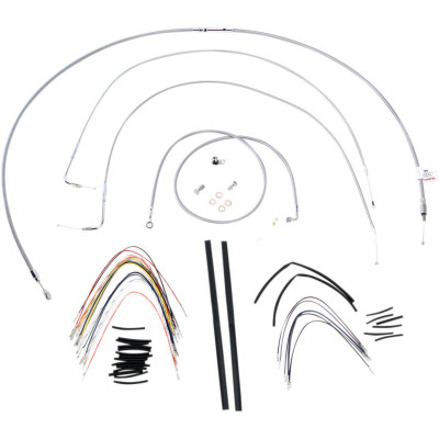 CABLE KIT 18" BRAIDED STAINLESS STEEL HANDLEBAR W/O ABS