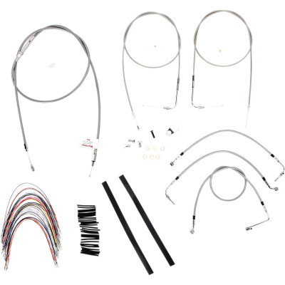 CABLE KIT 16" BRAIDED STAINLESS STEEL HANDLEBAR W/O ABS