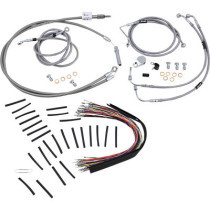 Kit de Câbles Complet Burly pour Ape Hanger 13" - Harley Davidson Electra glide, street glide avec ABS de 2008 à 2013 - Inox