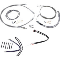 CABLE KIT 14" BRAIDED STAINLESS STEEL HANDLEBAR W/ABS