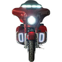 Inserts Lumineux de Carénages Inférieurs - Harley Davidson Touring à partir de 2014 - Blanc et Orange