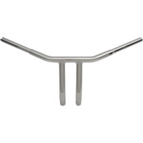 Guidon Inversé Buffalo T-Bar 1,25" pré percé - h 25,5cm 10" - retour 28cm 11" - l 76cm 30" - Harley Davidson - chromé