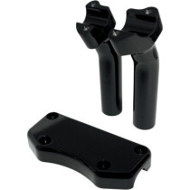 Risers de guidon Buffalo 1" de retour 38,1mm 1-1/2" avec pontet - élévation 14cm 5-1/2" - Harley Davidson - noir