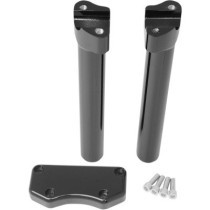 Risers de guidon Buffalo Dritto 1" avec pontet - élévation 25,5cm 10" - Harley Davidson - noir