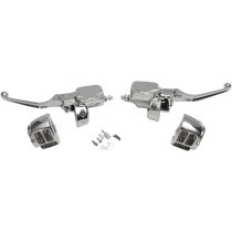 Kit de commandes au guidon hydraulique - sans ABS simple disque - Harley Davidson Big Twin, Sportster - chromé