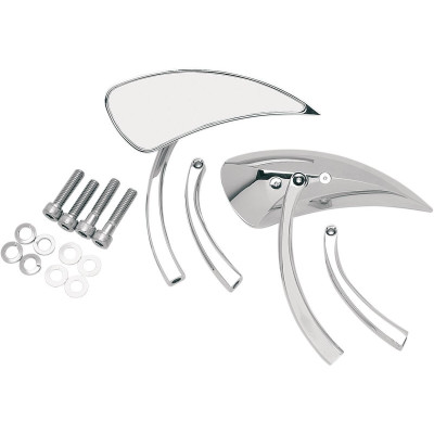 Rétroviseurs Teardrop - Tige Radius - Harley Davidson - chromé