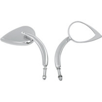 Rétroviseurs Teardrop - Tige 11cm - Harley Davidson - chromé