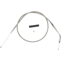 Câble d'accélérateur - L 100,5cm, 39-1/2" - Harley Davidson Big Twin, Sportster de 1984 à 1990 - inox tressé