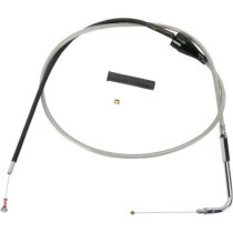 Câble de gaz de retour cruise - L 117cm, 46" - Harley Davidson Road King de 2002 à 2007 - inox tressé