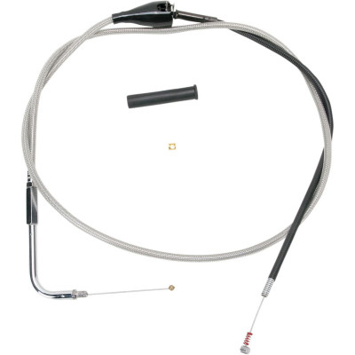 Câble de gaz retour - L 132cm, 52" - Harley Davidson Road King de 2002 à 2007 - inox tressé