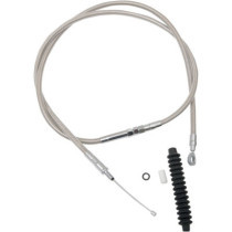 Câble d'embrayage haute efficacité - L 169,5 cm, 66-11/16"- Harley Davidson Dyna, Softail de 2006 à 2017 - inox tressé