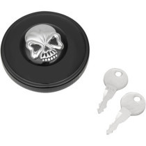 Bouchon de réservoir Split Skull verrouillable - à visser - sans aération - Harley Davidson de 1996 à 1999 - noir