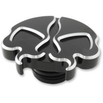 Bouchon de réservoir carburant Split Skull - sans aération - Harley Sportster à partir de 1996, Big Twin à partir de 1999 - noir