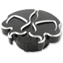 Bouchon de réservoir carburant Split Skull - Harley Davidson Sportster à partir de 1996, Big Twin à partir de 1999 - noir