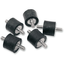Kit de silents bloc renforcés - Batterie/Bac à huile - x5 - 1/4"x1/4" - Harley Davidson FX, FL de 1965 à 1985 - noir