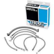 Kit durites d'huile - x6 - Harley Davidson Softail de 1990 à 1992 - inox tressé