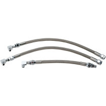 Kit durites d'huile - x3 - Harley Davidson Dyna de 1992 à 1998 - inox tressé