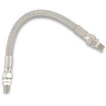 Durite d'huile - D 8,7 mm, 11/32" - L 23 cm, 9" - raccord 1/8" NPT - Harley Davidson - inox tressé