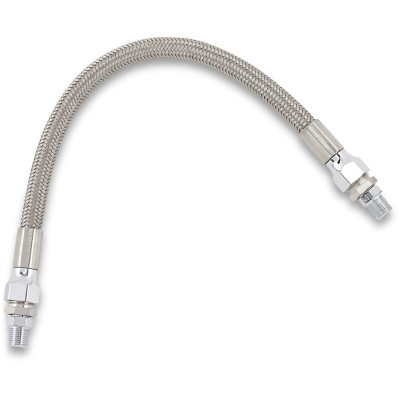 Durite d'huile - D 8,7 mm, 11/32" - L 28 cm, 11" - raccord 1/8" NPT - Harley Davidson - inox tressé