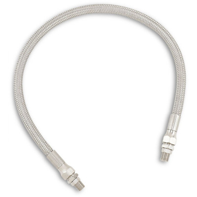 Durite d'huile - D 8,7 mm, 11/32" - L 51 cm, 20" - raccord 1/8" NPT - Harley Davidson - inox tressé