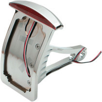 Support de plaque d'immatriculation Curved - 21 cm x 11,5 cm - feu arrière à LED demi-lune - fixation latérale - Harley Davidson