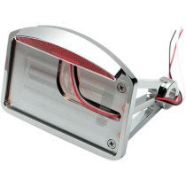 Support pour plaque d'immatriculation - 13,5 cm x 18,5 cm - feu arrière à LED demi-lune - fixation latérale - Harley Davidson