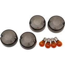 Kit de verres fumés pour clignotant avec ampoules - Harley Davidson Dyna, Softail et Sportster de 1986 à 2001