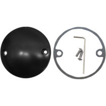 Cache carter d'allumage Radius - 2 trous - Harley Davidson Big Twin 1970/1999, Sportster à partir de 2004 - noir