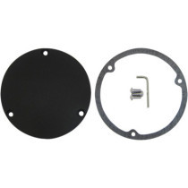 Cache embrayage Domed - 3 perçages - Harley Davidson Big Twin de 1970 à 1999 - noir rugueux