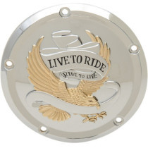 Cache d'embrayage Live to Ride - 5 perçages - Harley Davidson Touring à partir de 2016 - or et chromé