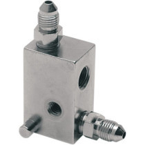 Adaptateur de durite de frein arrière en T - fixation pour contacteur de frein - Filetage mâle AN -3 - NPT 1/8" femelle - chromé