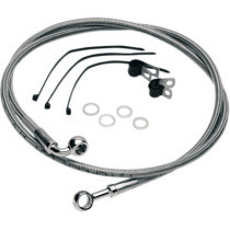 Kit durite de frein avant - taille origine - Harley Davidson Softail FXST 1984/1999, Dyna Wide Glide 1993/2005 - inox tressé