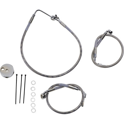 Kit durite de frein avant - taille origine - Harley Davidson Dyna Low Rider de 1996 à 2000 - inox tressé