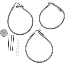Kit durite de frein avant - taille origine - Harley Davidson Sportster XLR, Dyna Super Glide de 1999 à 2005 - inox tressé