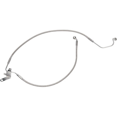 Kit durite frein arrière - sans ABS - pour HD Softail de 2000 à 2006 - inox tressé - raccord chromé