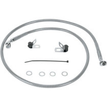 Kit durite frein avant - sans ABS - pour HD Sportster XLC, XLN de 2004 à 2013 - inox tressé - raccord chromé