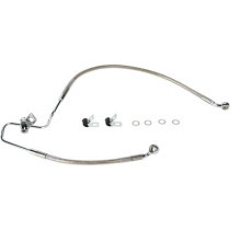 Kit durite frein arrière - sans ABS - pour HD Sportster de 2004 à 2013 - inox tressé - raccord chromé