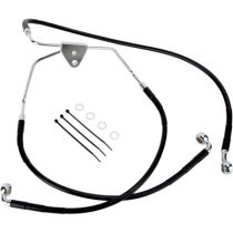 Kit durite frein avant - sans ABS - pour HD Touring de 2008 à 2013 - noir - raccord chromé