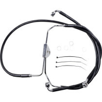 Kit durite frein avant allongée +4" - sans ABS - pour HD Touring de 2008 à 2013 - noir - raccord chromé