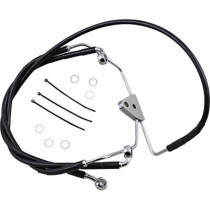 Kit durite frein avant allongée +6" - sans ABS - pour HD Touring de 2008 à 2013 - noir - raccord chromé