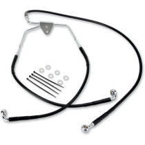 Kit durite frein avant allongée +10" - sans ABS - pour HD Touring de 2008 à 2013 - noir - raccord chromé