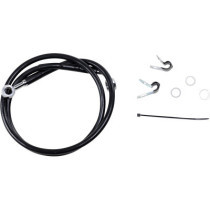 Kit durite frein avant - sans ABS - pour HD Sportster XL 883 de 2004 à 2008 - noir - raccord chromé