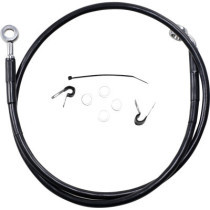 Kit durite frein avant allongée +2" - sans ABS - pour HD Sportster XL 883 de 2004 à 2008 - noir - raccord chromé