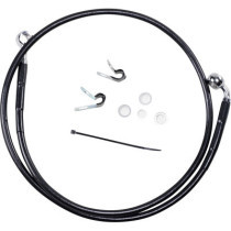 Kit durite frein avant allongée +6" - sans ABS - pour HD Sportster XL 883 de 2004 à 2008 - noir - raccord chromé
