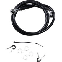 Kit durite frein avant allongée +10" - sans ABS - pour HD Sportster XL 883 de 2004 à 2008 - noir - raccord chromé